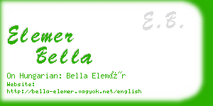 elemer bella business card